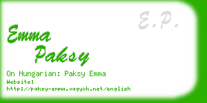 emma paksy business card